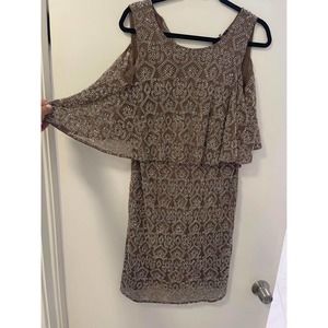 Aidan Mattox Dress Cold Shoulder Beaded Dress